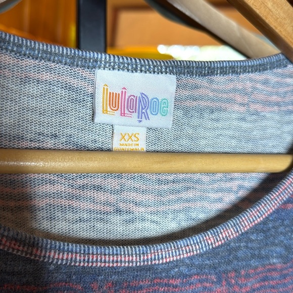 NWT LuLaRoe IRMA BLUE STRIPES American Dreams Americana 4th of July Size XXS - Picture 3 of 8